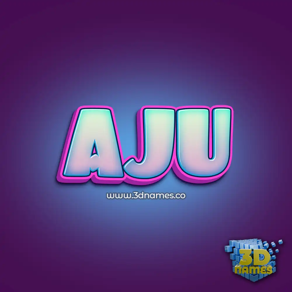 aju in Phat Purple style - 3D name wallpaper