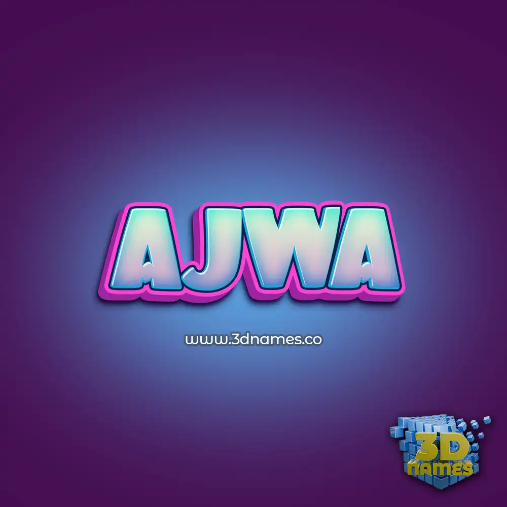 ajwa in Phat Purple style - 3D name wallpaper