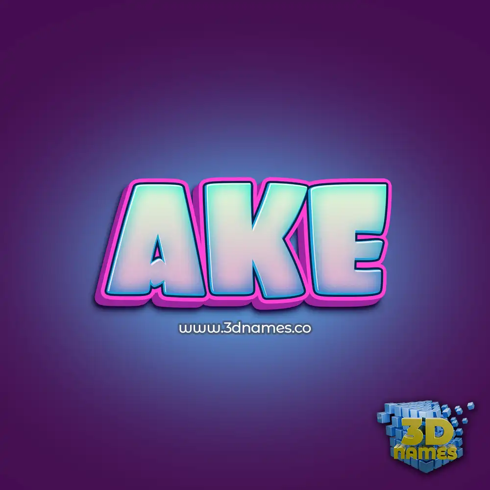ake in Phat Purple style - 3D name wallpaper