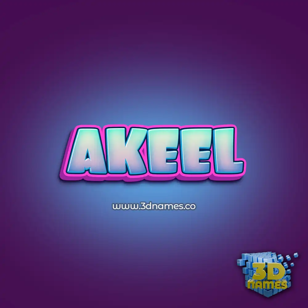 akeel in Phat Purple style - 3D name wallpaper