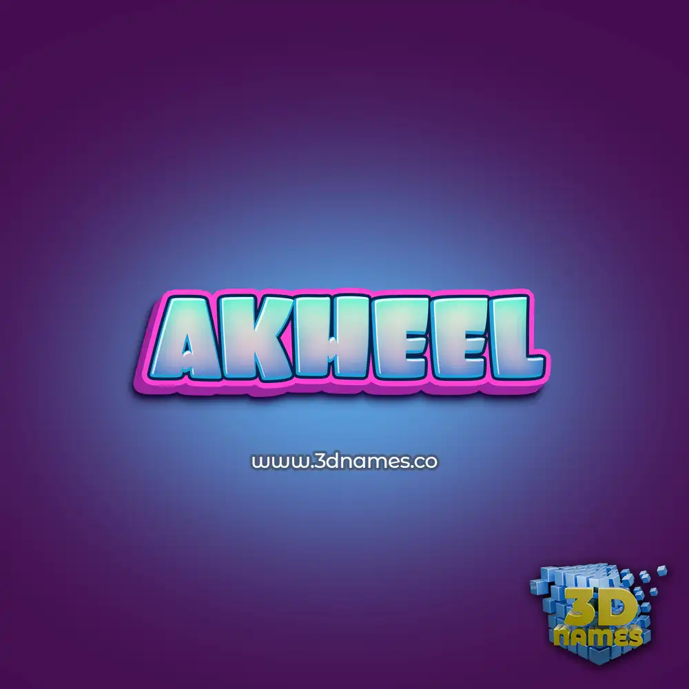 akheel in Phat Purple style - 3D name wallpaper