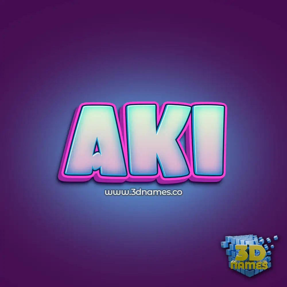 aki in Phat Purple style - 3D name wallpaper