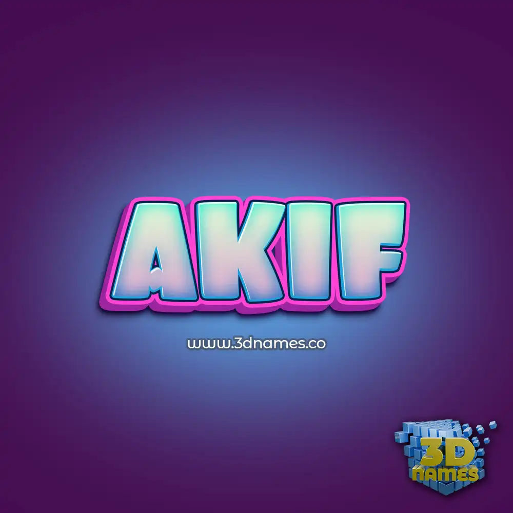 akif in Phat Purple style - 3D name wallpaper