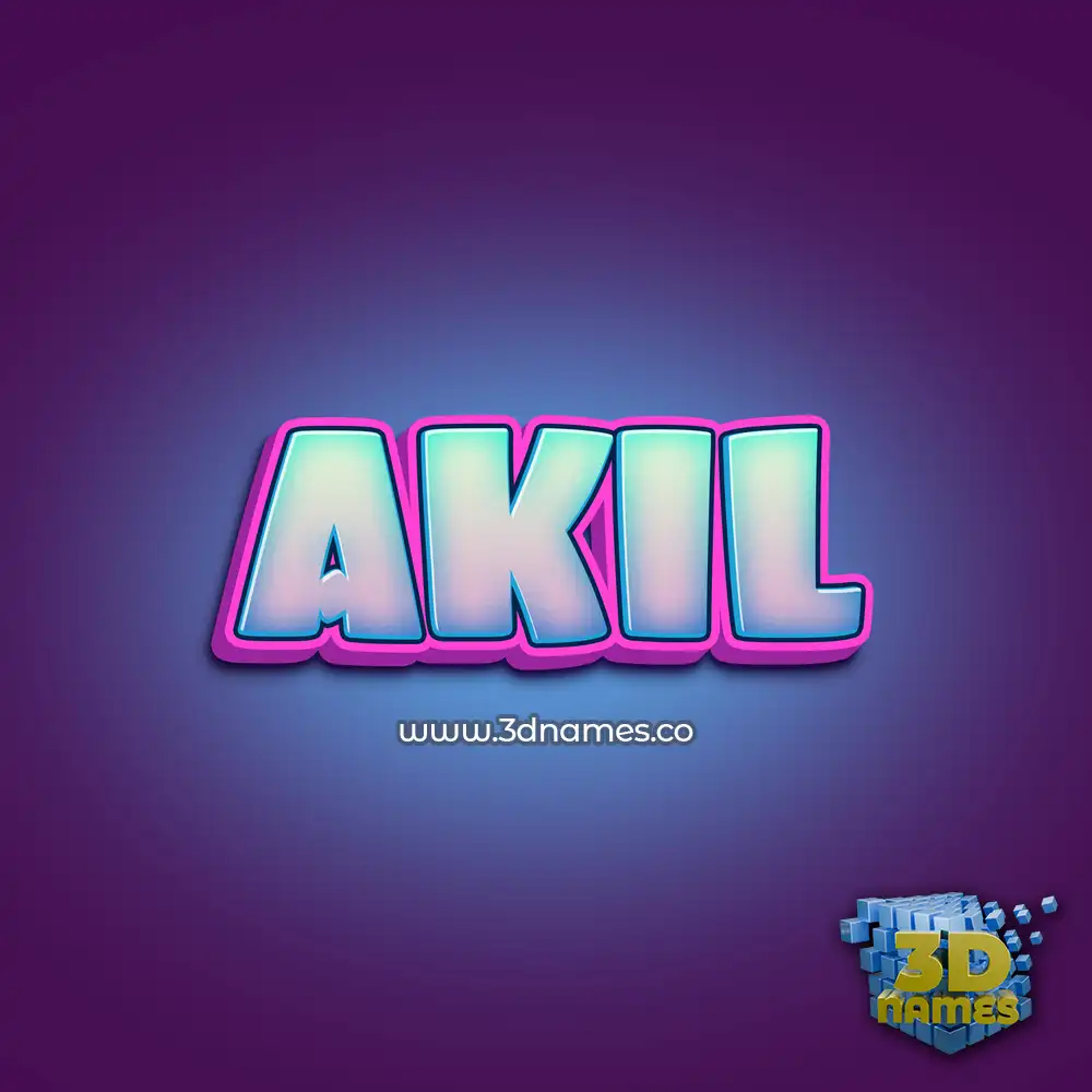 akil in Phat Purple style - 3D name wallpaper