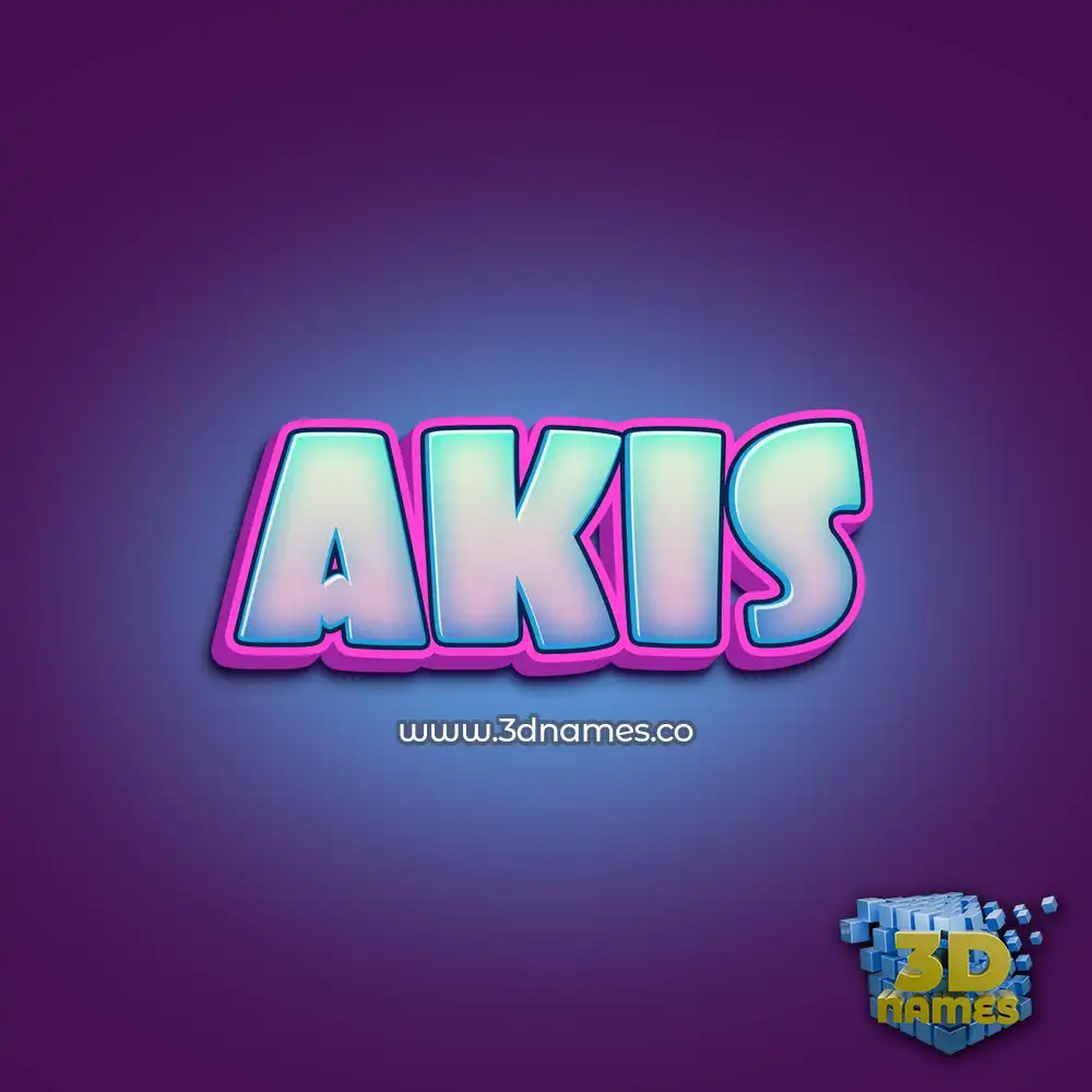 akis in Phat Purple style - 3D name wallpaper
