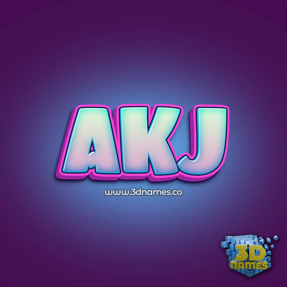 akj in Phat Purple style - 3D name wallpaper