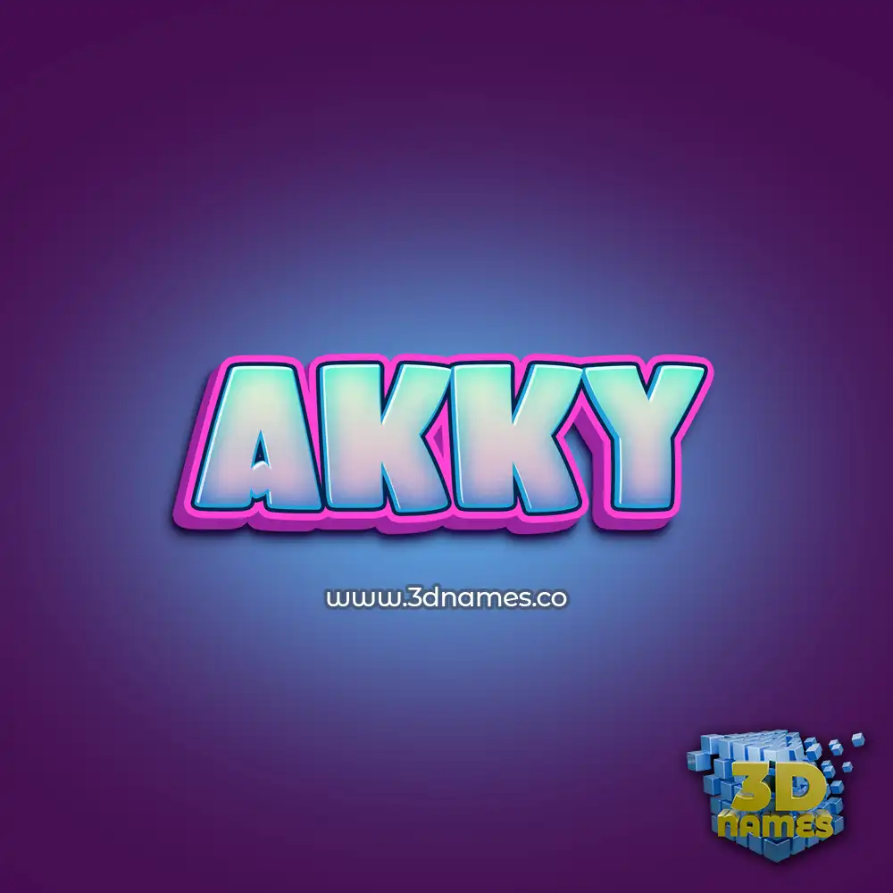 akky in Phat Purple style - 3D name wallpaper