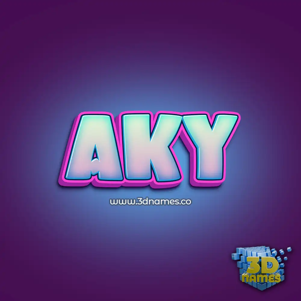aky in Phat Purple style - 3D name wallpaper