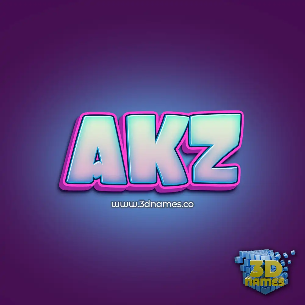 akz in Phat Purple style - 3D name wallpaper
