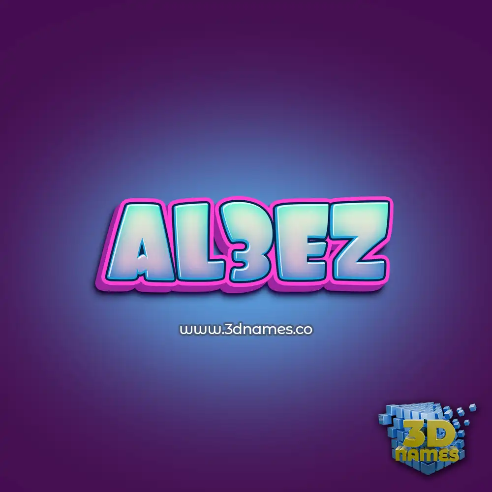 al3ez in Phat Purple style - 3D name wallpaper
