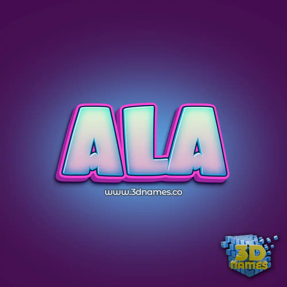 ala in Phat Purple style - 3D name wallpaper