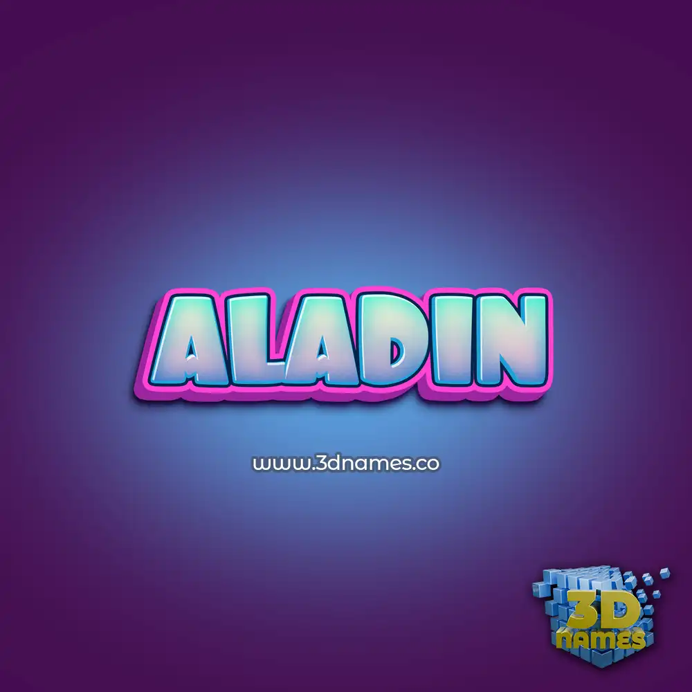 aladin in Phat Purple style - 3D name wallpaper
