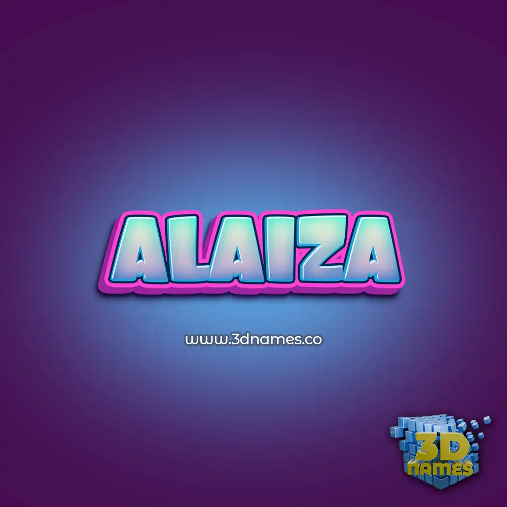 alaiza in Phat Purple style - 3D name wallpaper