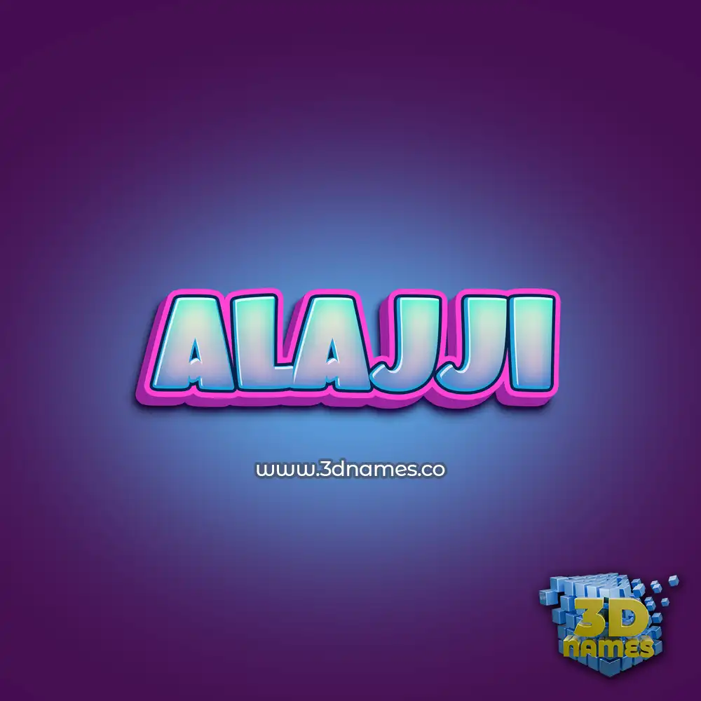 alajji in Phat Purple style - 3D name wallpaper