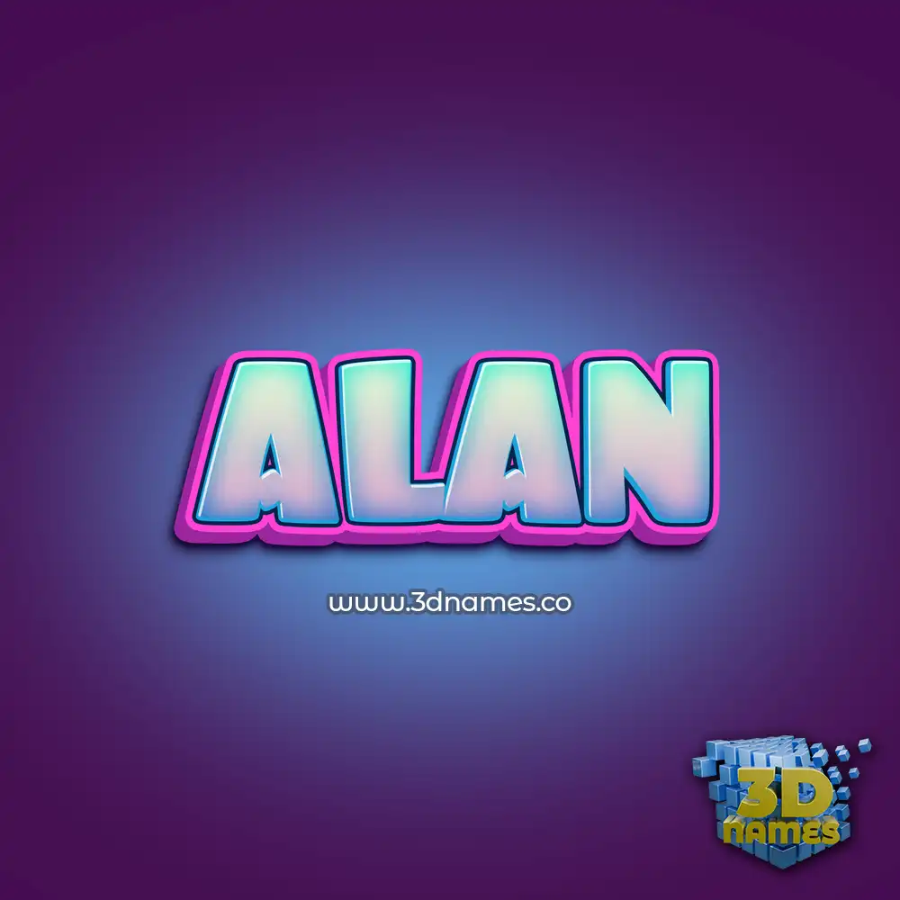 alan in Phat Purple style - 3D name wallpaper