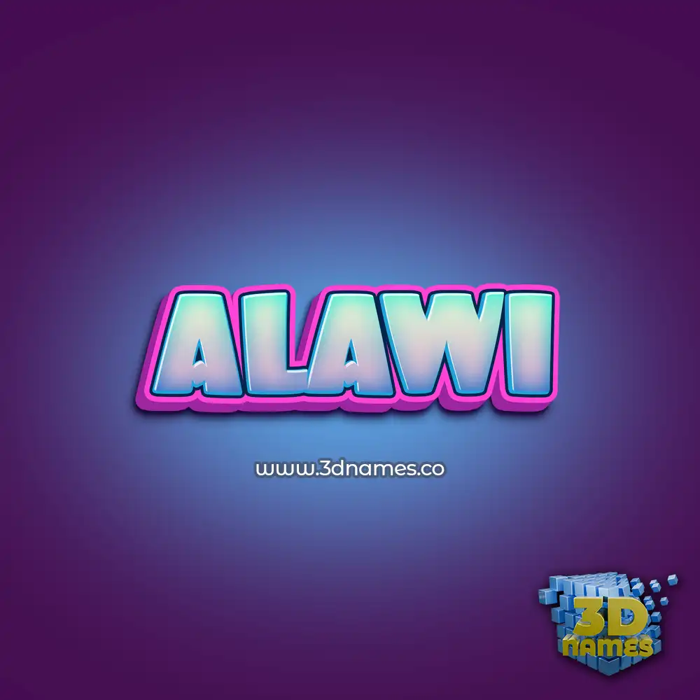 alawi in Phat Purple style - 3D name wallpaper