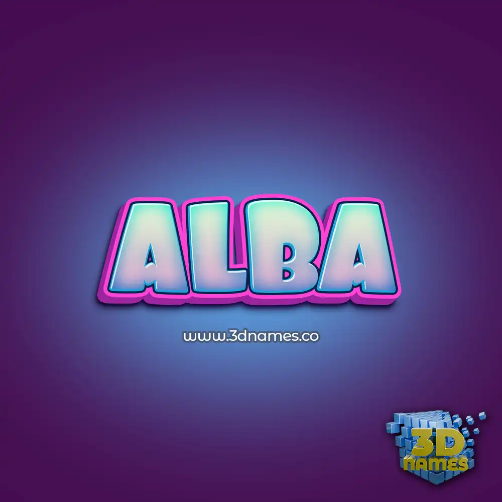 alba in Phat Purple style - 3D name wallpaper
