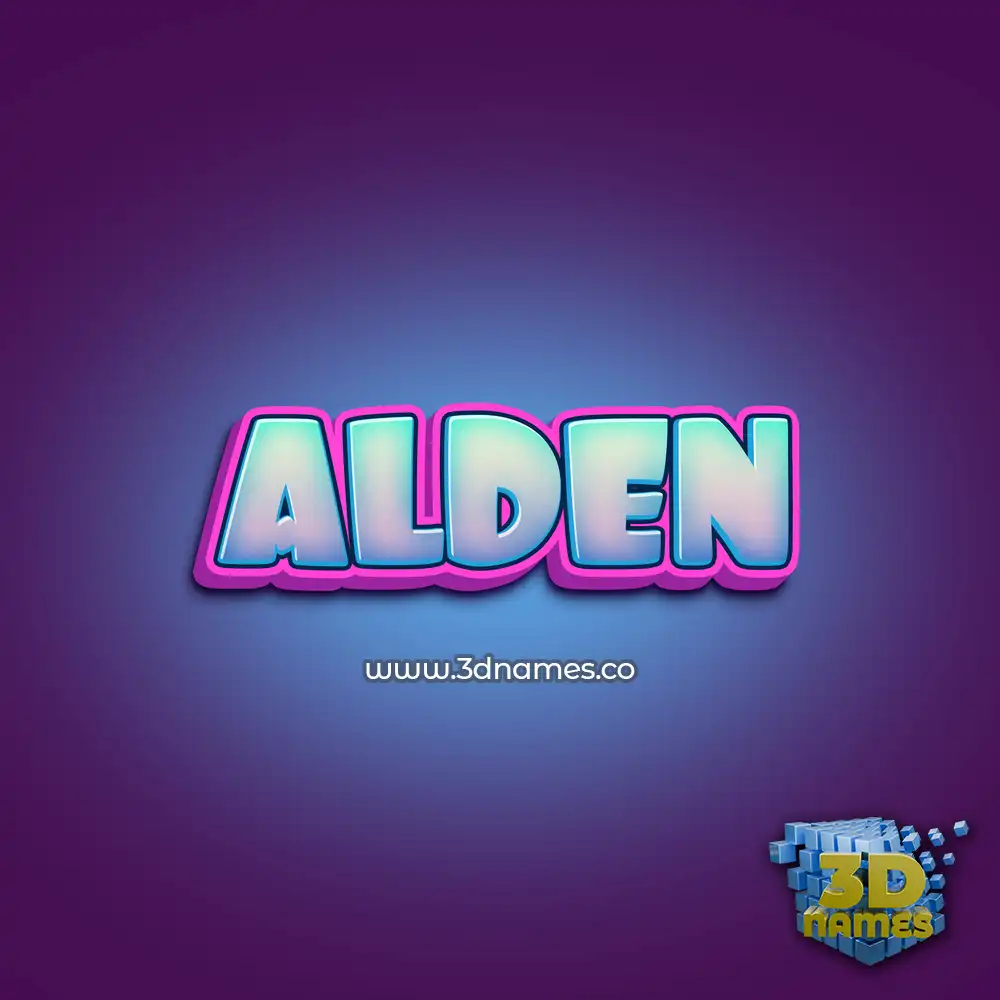 alden in Phat Purple style - 3D name wallpaper