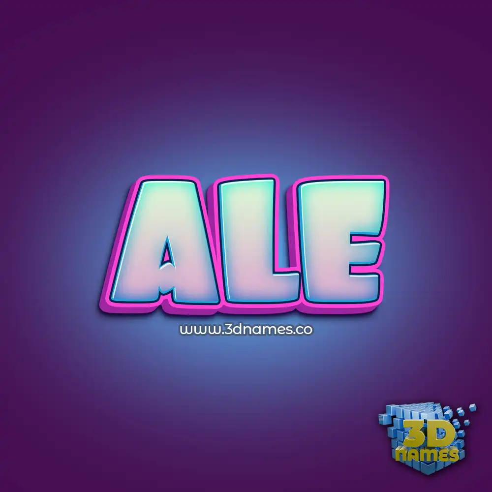 ale in Phat Purple style - 3D name wallpaper