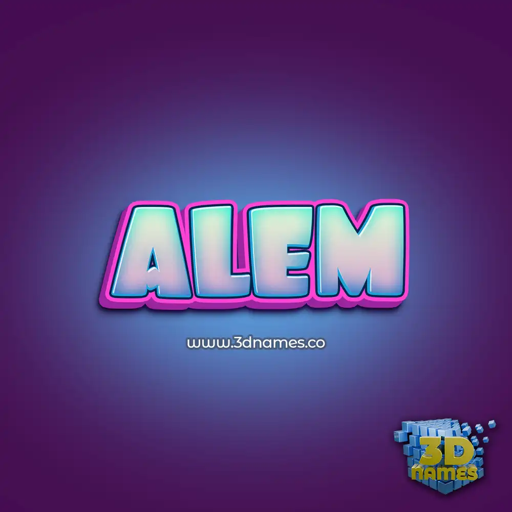 alem in Phat Purple style - 3D name wallpaper