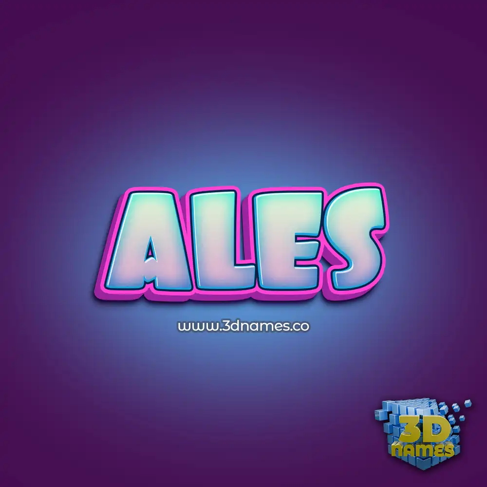 ales in Phat Purple style - 3D name wallpaper