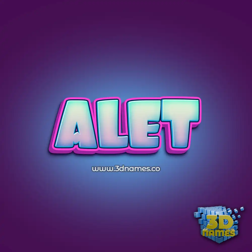 alet in Phat Purple style - 3D name wallpaper