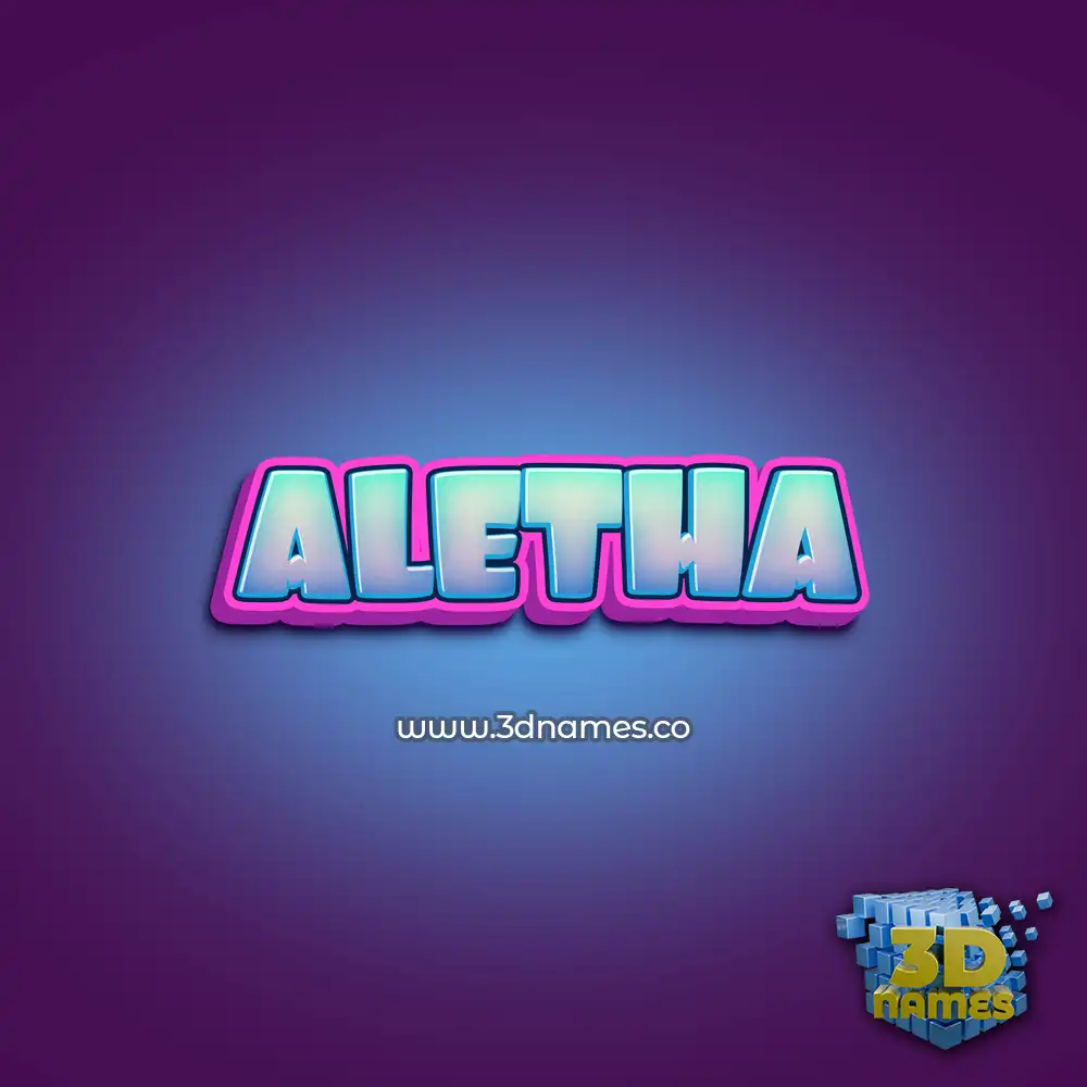 aletha in Phat Purple style - 3D name wallpaper