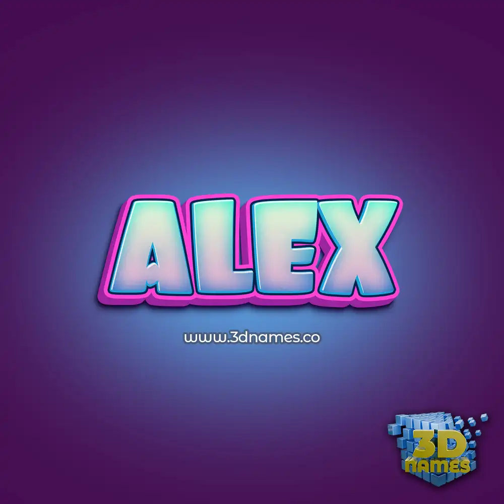 alex in Phat Purple style - 3D name wallpaper