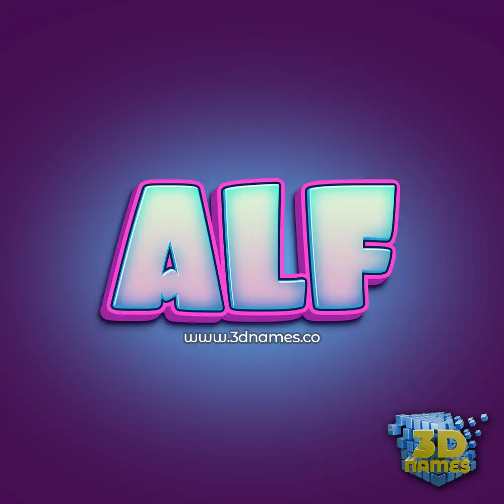 alf in Phat Purple style - 3D name wallpaper