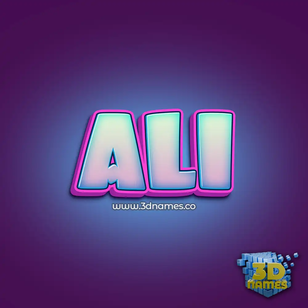 ali in Phat Purple style - 3D name wallpaper