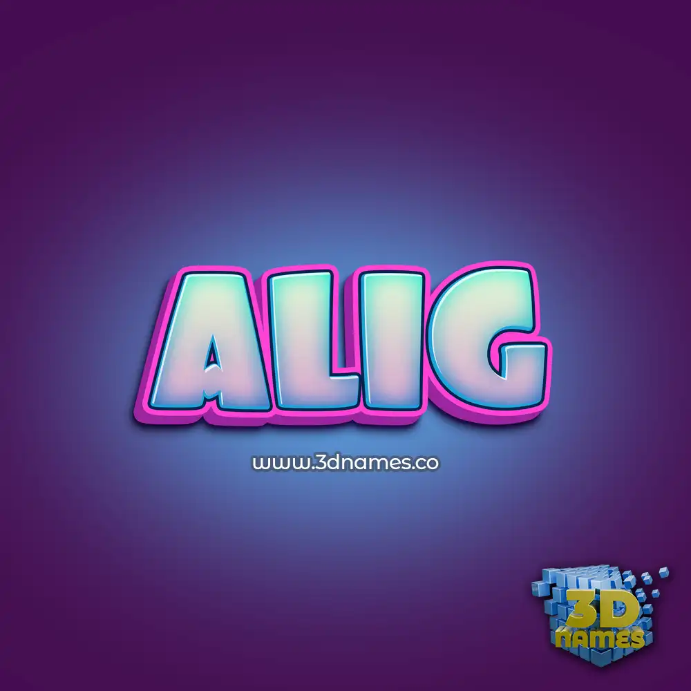 alig in Phat Purple style - 3D name wallpaper