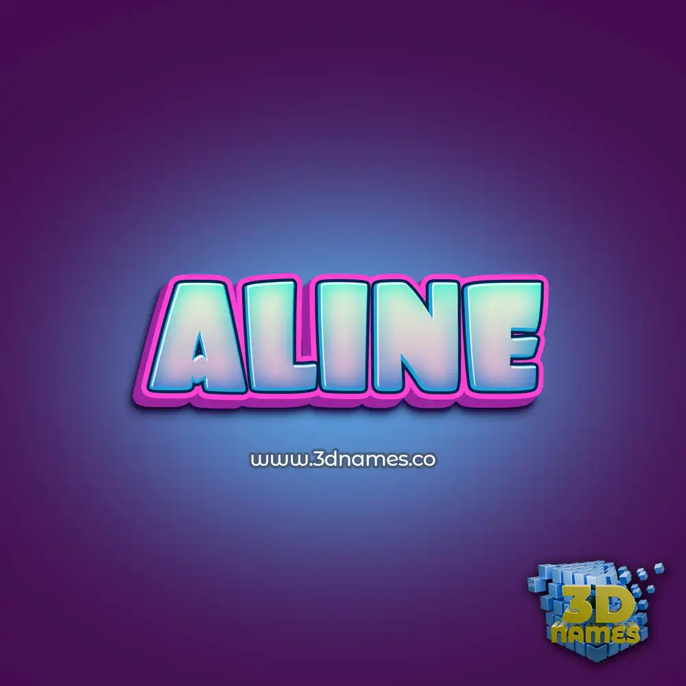 aline in Phat Purple style - 3D name wallpaper