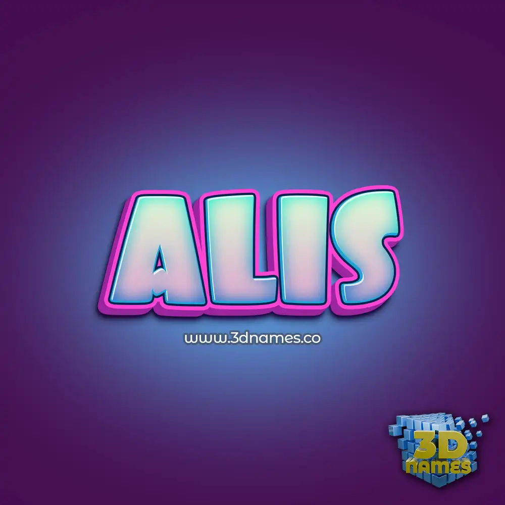 alis in Phat Purple style - 3D name wallpaper