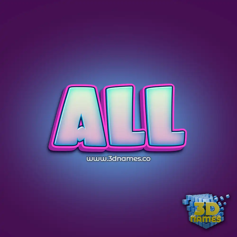 all in Phat Purple style - 3D name wallpaper