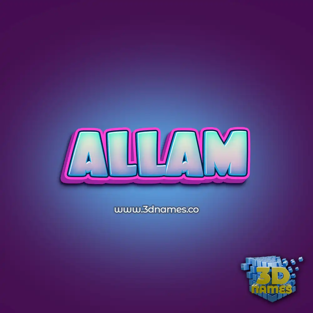 allam in Phat Purple style - 3D name wallpaper
