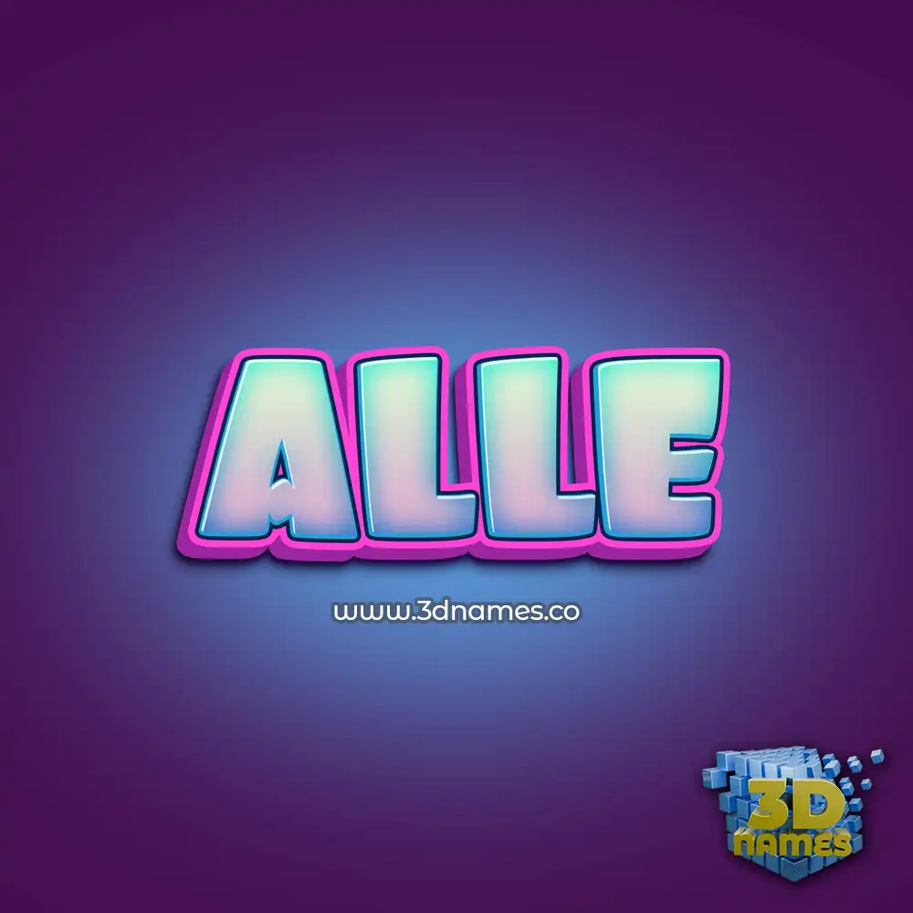 alle in Phat Purple style - 3D name wallpaper
