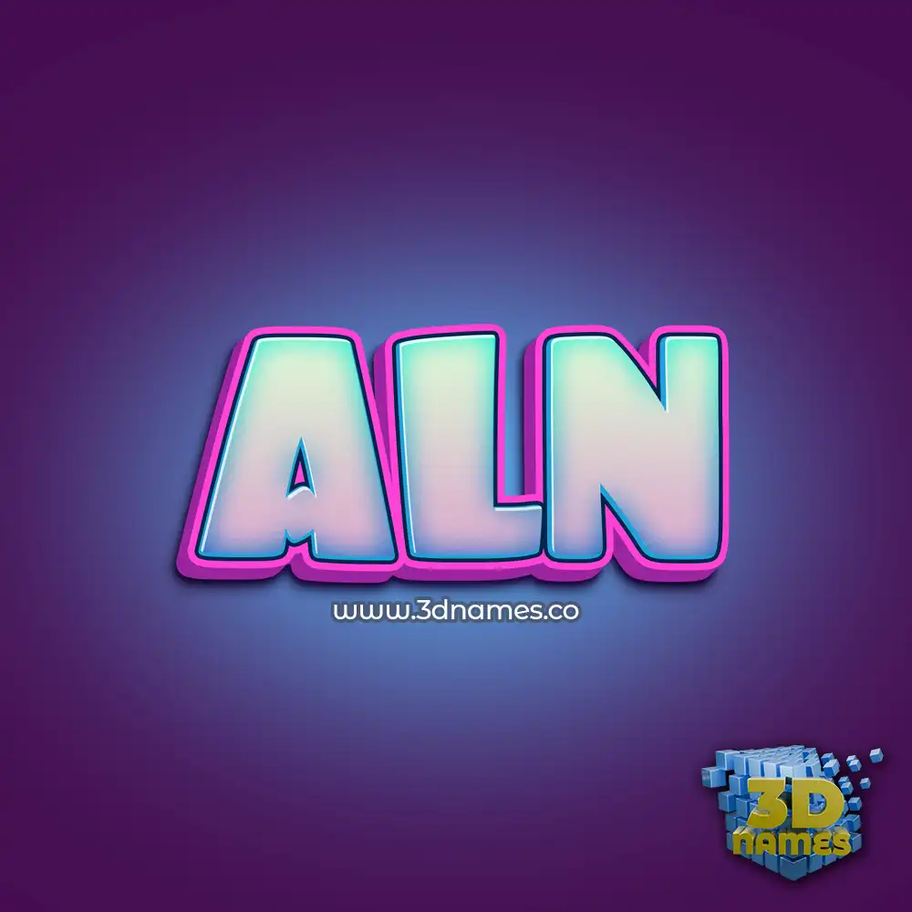 aln in Phat Purple style - 3D name wallpaper