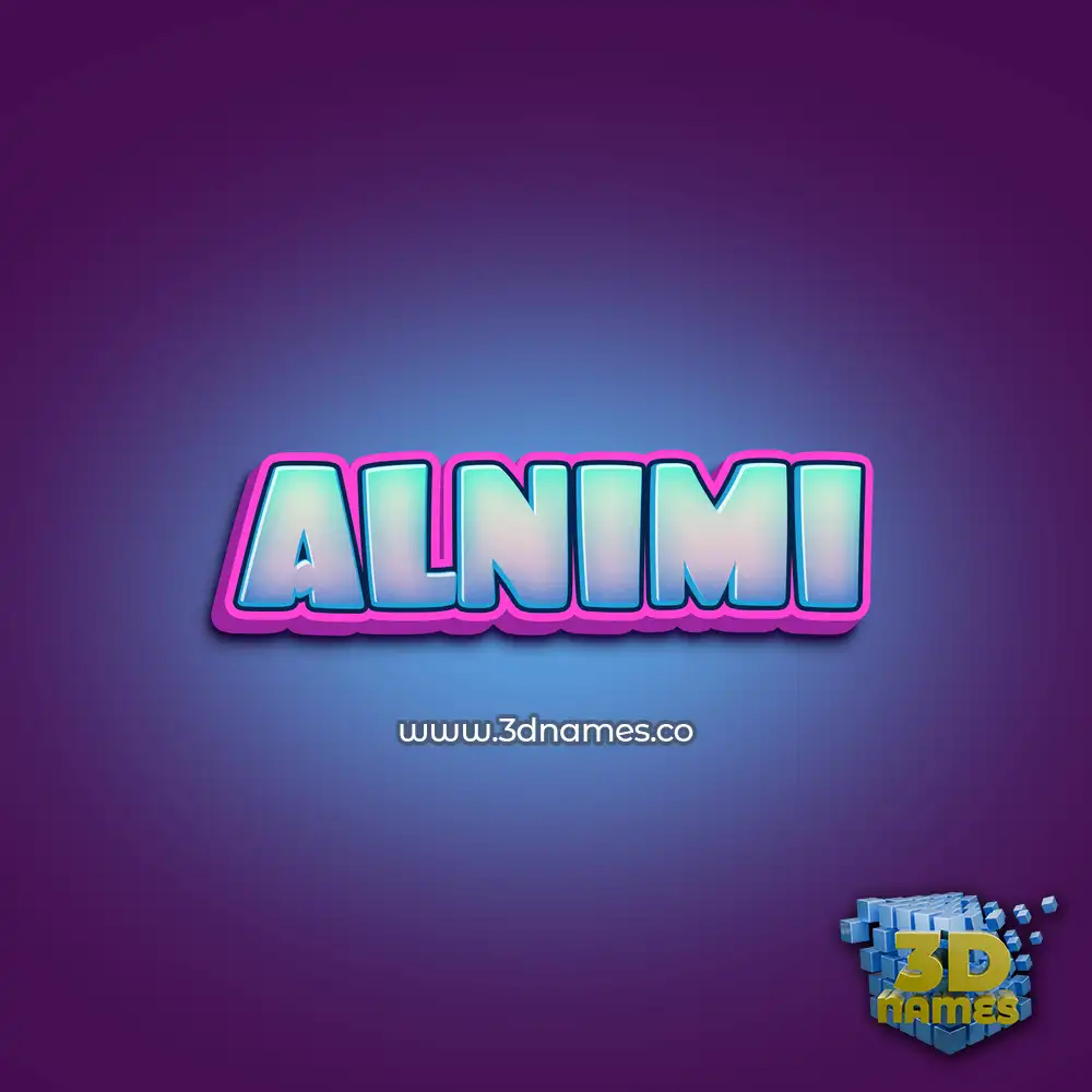 alnimi in Phat Purple style - 3D name wallpaper