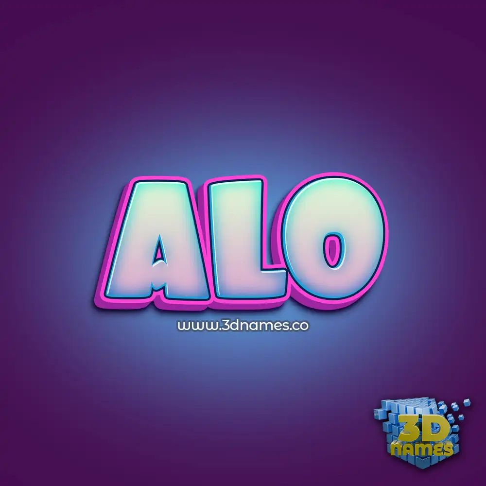 alo in Phat Purple style - 3D name wallpaper