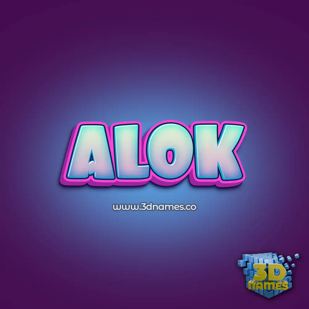 alok in Phat Purple style - 3D name wallpaper