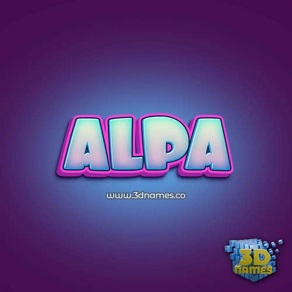 alpa in Phat Purple style - 3D name wallpaper