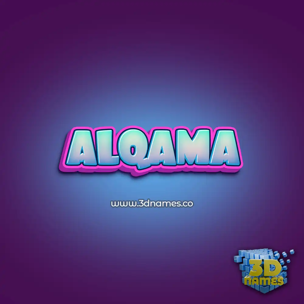 alqama in Phat Purple style - 3D name wallpaper