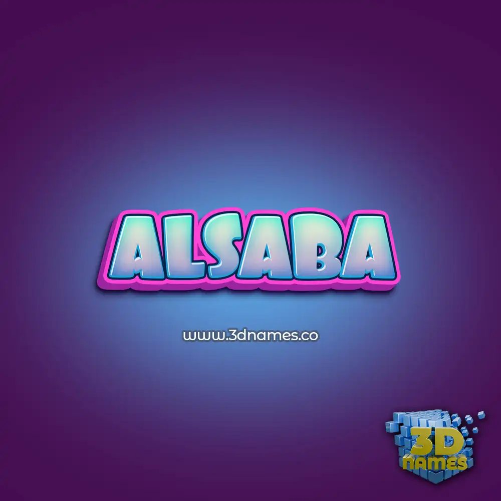 alsaba in Phat Purple style - 3D name wallpaper