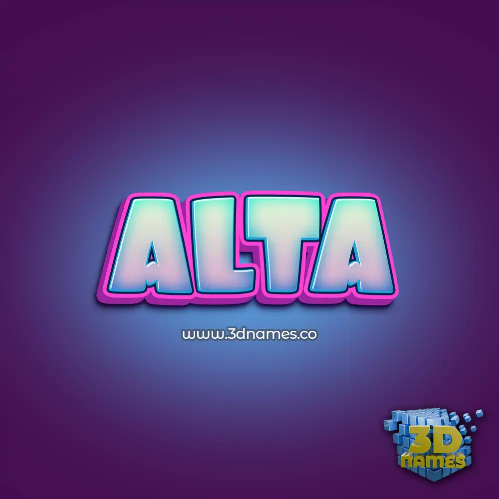alta in Phat Purple style - 3D name wallpaper