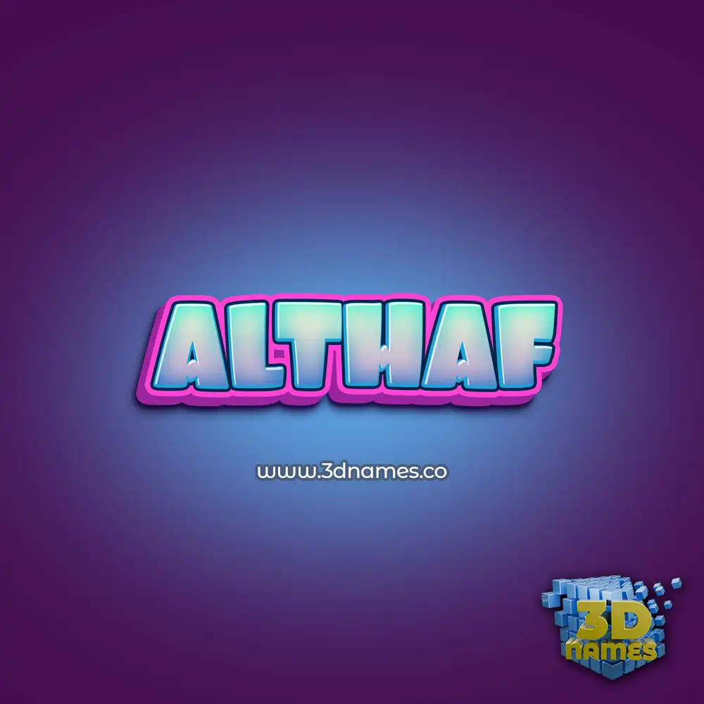 althaf in Phat Purple style - 3D name wallpaper