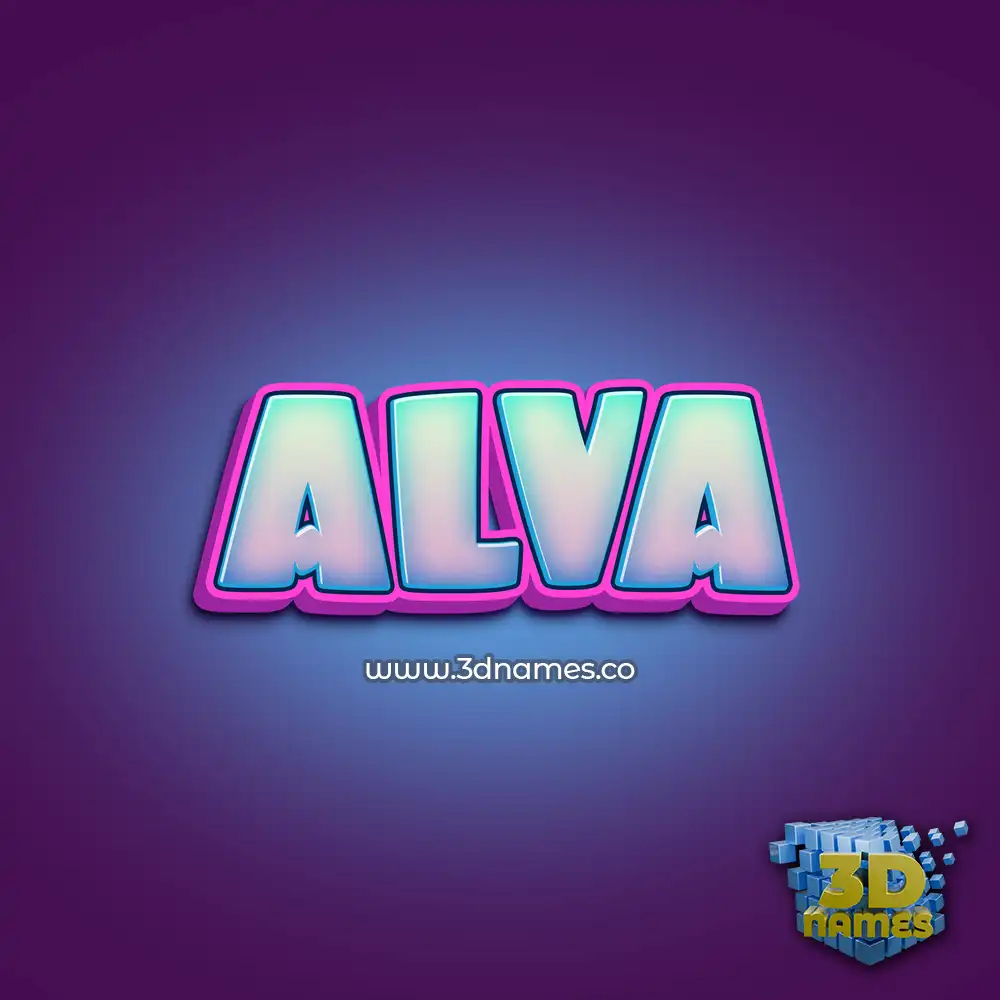alva in Phat Purple style - 3D name wallpaper