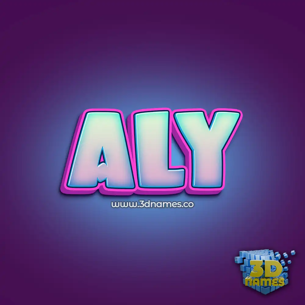 aly in Phat Purple style - 3D name wallpaper