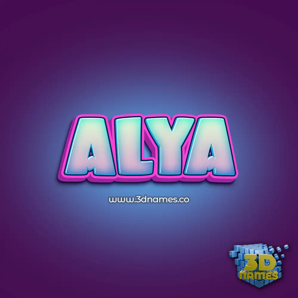 alya in Phat Purple style - 3D name wallpaper