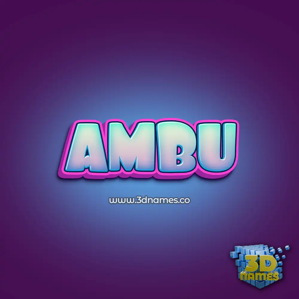 ambu in Phat Purple style - 3D name wallpaper
