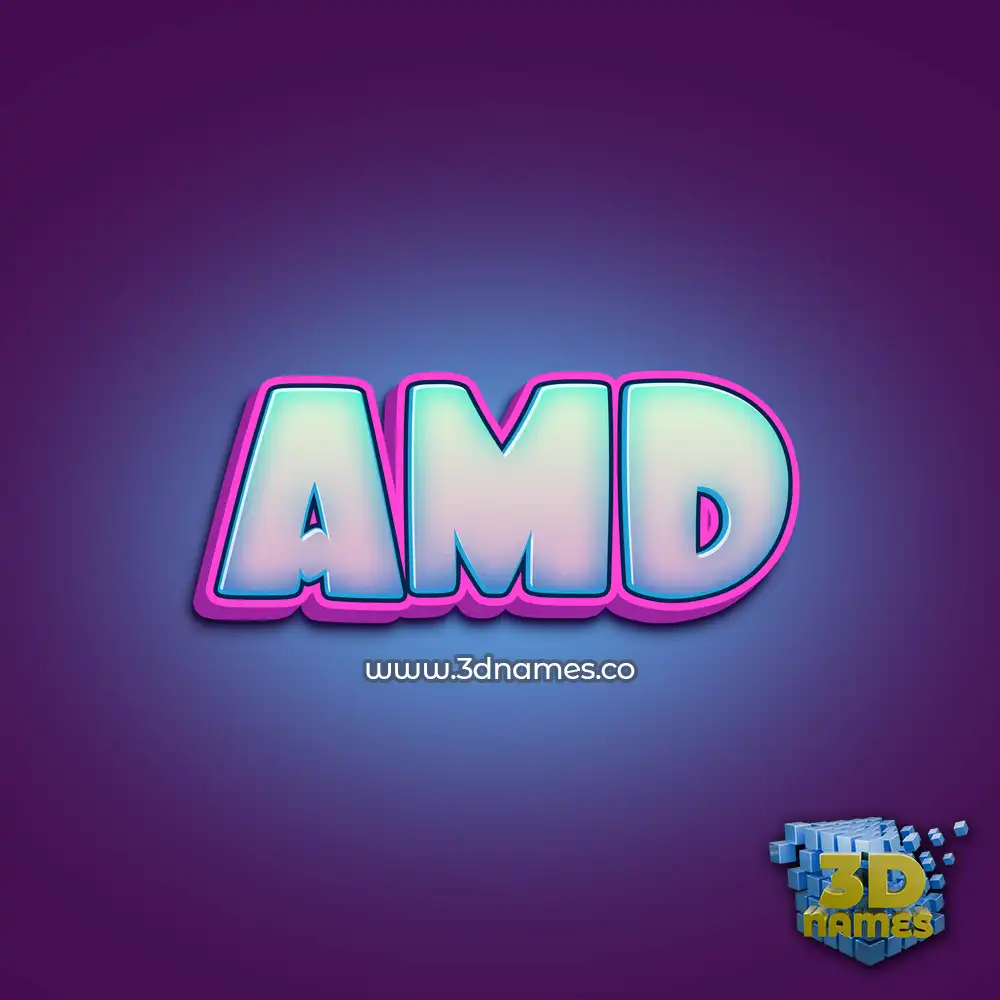 amd in Phat Purple style - 3D name wallpaper